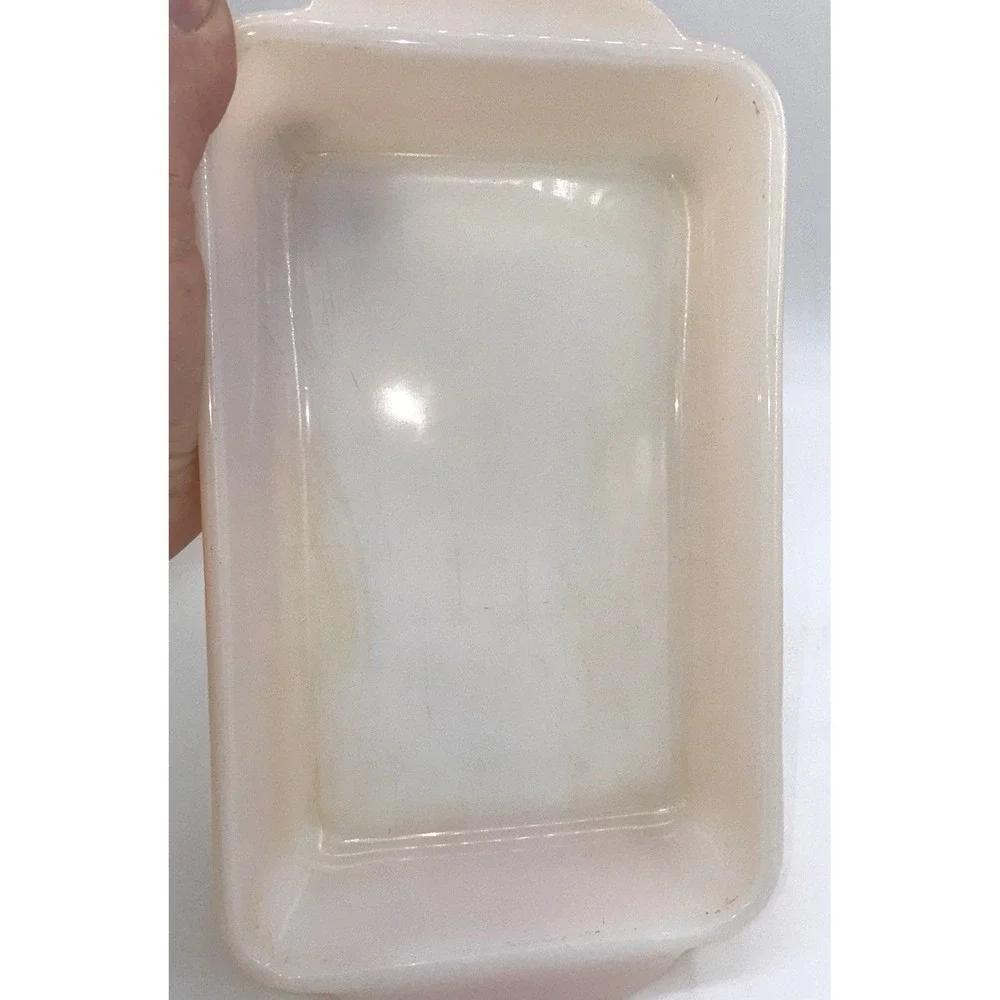 Set of 2 Anchor Hocking Fire King Peach Lustre Loaf Pans 409 1 QT/410 1.5 QT VTG